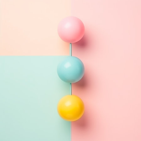 Minimal composition with pop art aesthetic, colorful still lifeの素材