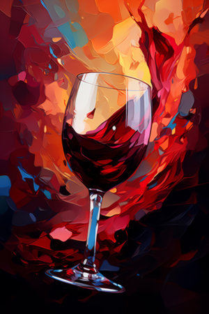 Dynamic Red Wine Splash in Glassの素材