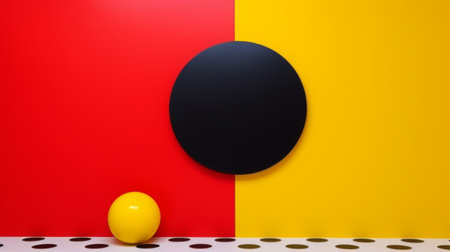 Minimal composition with pop art aesthetic, colorful still lifeの素材
