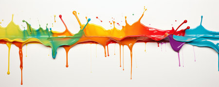 or screen print colors are dripping in white backgroundの素材