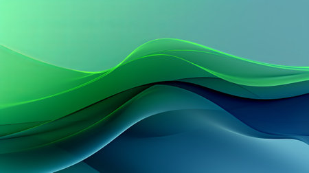 Abstract Aquatic Waves on Emerald and Sapphire Gradient bannerの素材