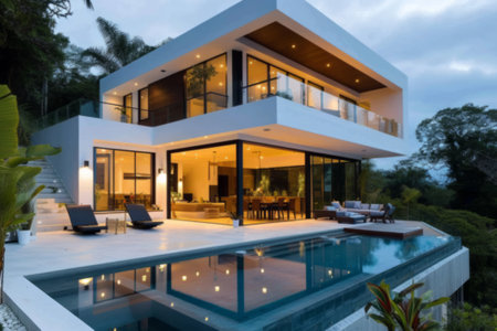 Contemporary Home with Pool and Outdoor Living Spaceの素材