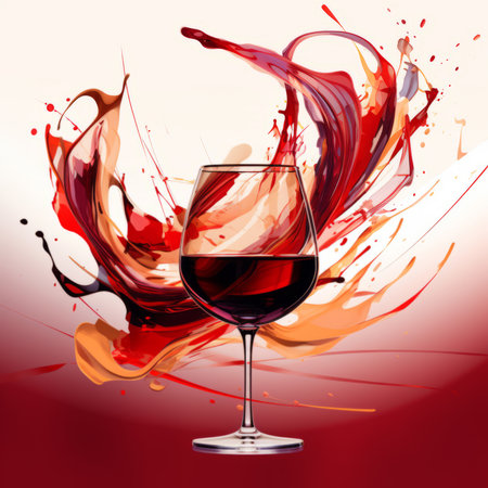 Dynamic Red Wine Splash in Glassの素材