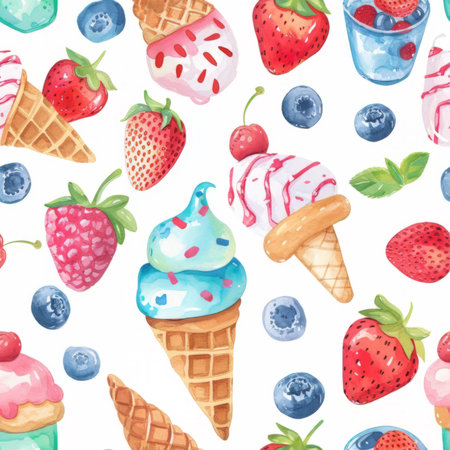 Assortment of Colorful Sweet Treats on a Light Blue Background square compositionの素材