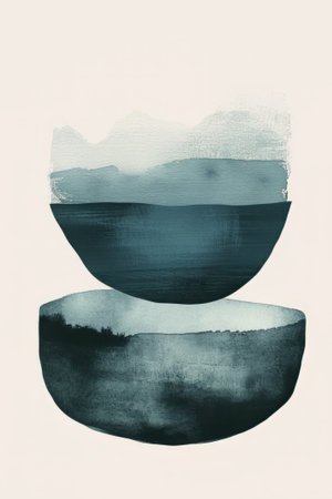 Cool-Hued Abstract Geometric Layers with Textured Overlap posterの素材