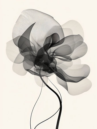 Abstract Black Smoke Floral Design close upの素材