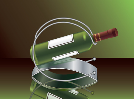 Wine bottle with the support for wine.のイラスト素材