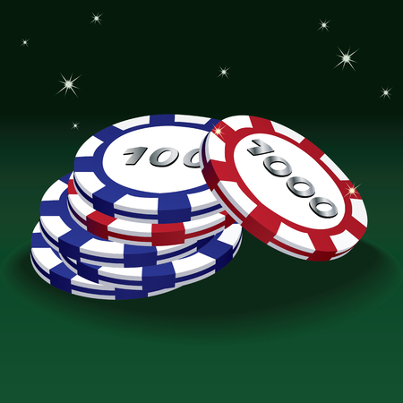 Vector illustration of  red and blue chipsのイラスト素材