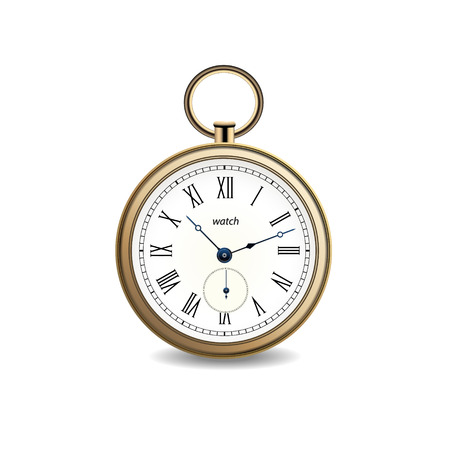 Vintage vector gold watch on white backgroundのイラスト素材
