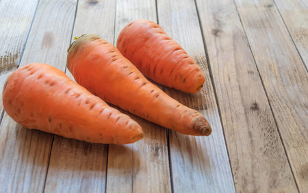 The horizontal close-up shows fresh carrots. It's clean and dry. Carrot prepared for cooking
