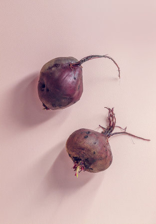 The vertical color photo shows an image of fresh homemade food from the village garden. This is a...
