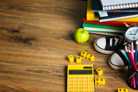 Back to school concept. School suppliesの写真素材