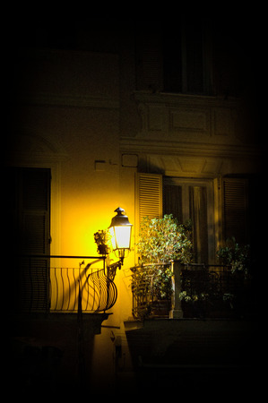 A lamp in the dark.の写真素材