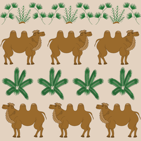 The favorite food of camel is the camel-thorn and other desert plantsのイラスト素材