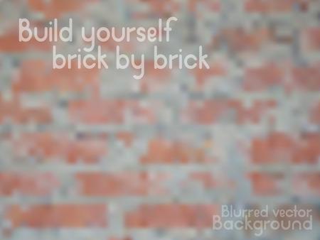 Brick wall texture, blurred vector background.のイラスト素材