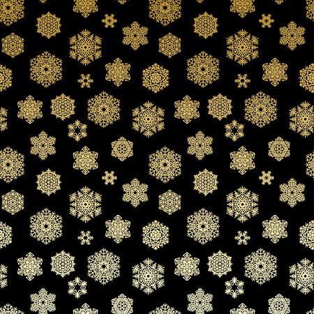 Winter seamless pattern with hand drawn snowflakes. Vector illustration.のイラスト素材