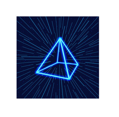 Vector futuristic space tunnel with geometric shapes. Design background technology, energy light...