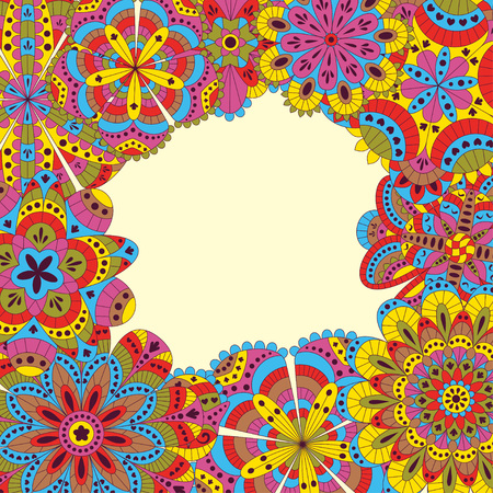 Floral background made of many mandalas. Good for weddings, invitation cards, birthdays, etc. Creative hand drawn elements. Vector illustration.のイラスト素材
