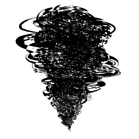Black tornado isolated on a white backgroundのイラスト素材