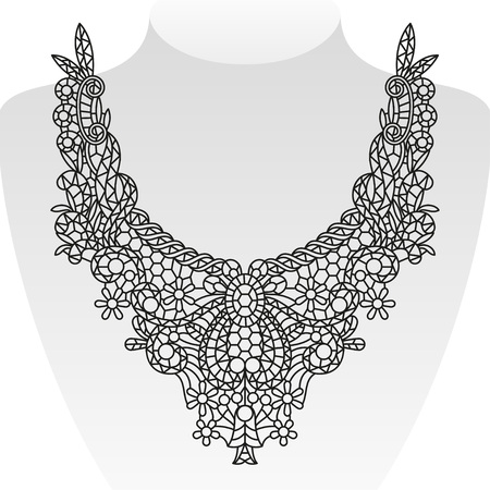 Ornate neck design. Vector illustrationのイラスト素材