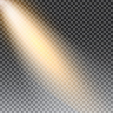 transparent sunlight special lens flare light effect. Sun flash with rays and spotlightのイラスト素材