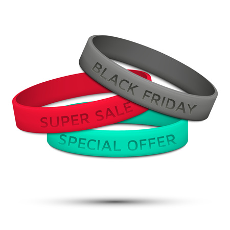 Black Friday rubber wristband. Vector illustration.のイラスト素材