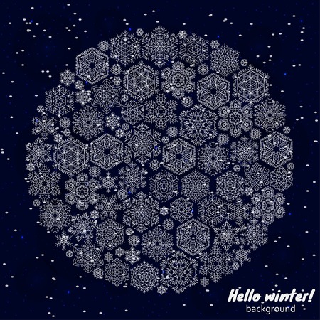 Winter snowflakes background. Vector illustration.のイラスト素材