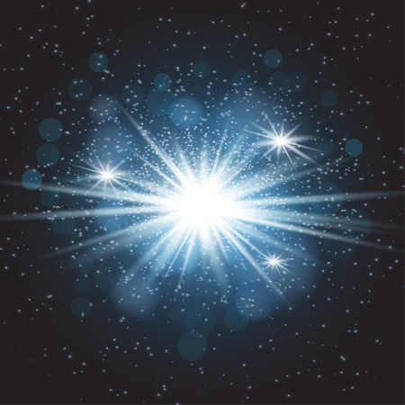 Vector transparent sunlight special lens flare light effect. Star burst with sparkles.のイラスト素材