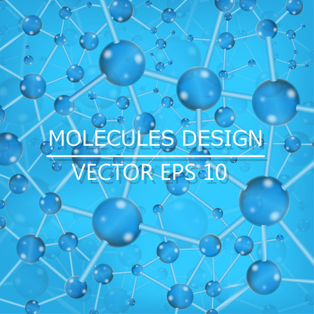 Molecule DNA and neurons vector. Molecular structure. Connected lines with dots. Genetic and chemical compounds. Chemistry, medicine, science and technology concept. Geometric abstract background.のイラスト素材