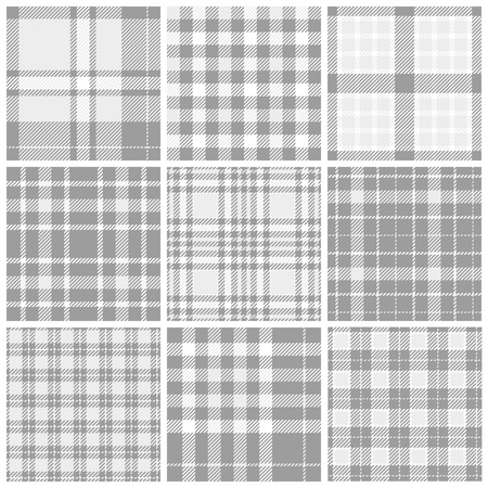 Set of plaid seamless patterns. Vector illustrationのイラスト素材
