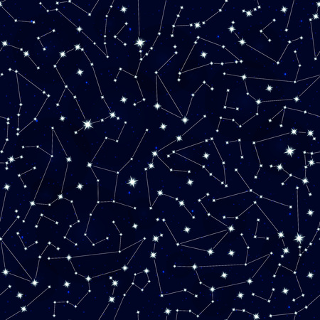Zodiac signs. All horoscope constellation stars. Abstract seamless pattern. Vector illustrationのイラスト素材