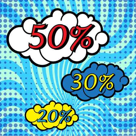 Pop art comic bubbles design, vector illustration.のイラスト素材
