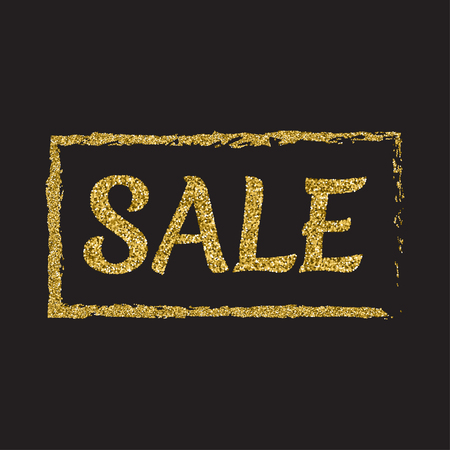 Golden glitter sale background for flyer, poster, shopping. Vector illustrationのイラスト素材