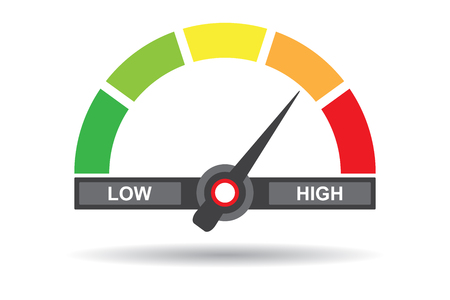 Speedometer flat icon. Sign colorful speedometer. Vector logo for web design, mobile and infographics.のイラスト素材