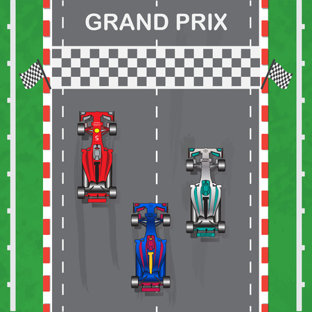 Racing car, Top View. Place for text. Vector illustrationのイラスト素材