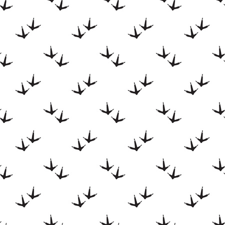 Minimal seamless pattern with dinosaur foots. Black and white colors. Vector illustration.のイラスト素材
