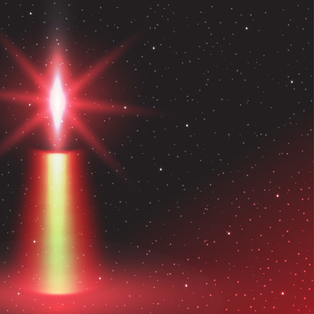 Vector illustration candle flame  with falling snow. Isolated on a dark background.のイラスト素材