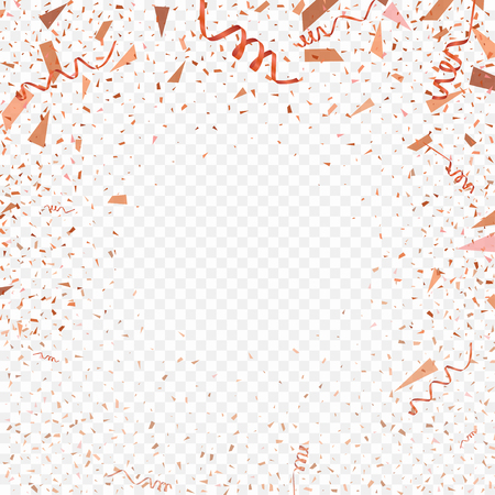 Flying christmas confetti, anniversary celebration, happy birthday party vector background.のイラスト素材