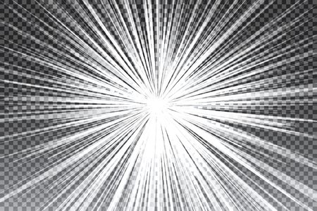 Vector transparent sunlight special lens flare light effect. Sun flash with rays and spotlight.のイラスト素材