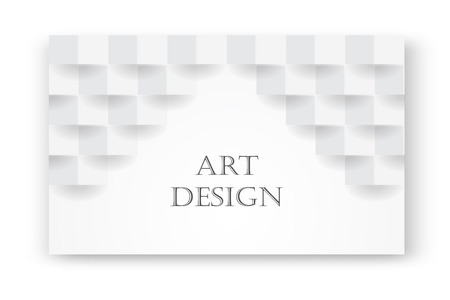 Abstract white background with brick shadow texture. Vector 3d white geometric backdrop. Simple clean white texture.のイラスト素材