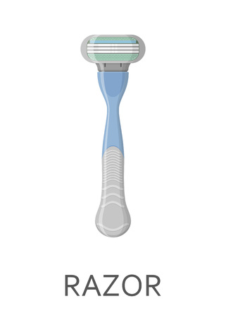 Female shaving razor isolated on white background. Vector illustration.のイラスト素材