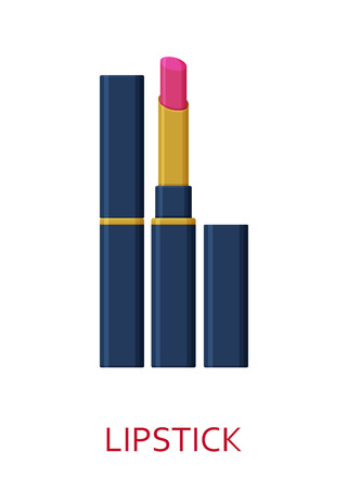 Lipstick. Cosmetic icons collection. Vector stock illustrationのイラスト素材