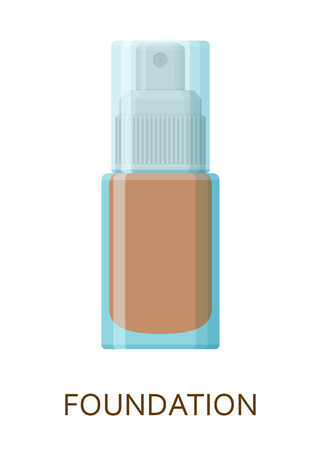 Foundation. Make up background. Cosmetic icons collection. Vector illustrationのイラスト素材