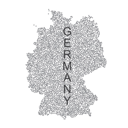 Vector dotted map of Germany on white background.のイラスト素材