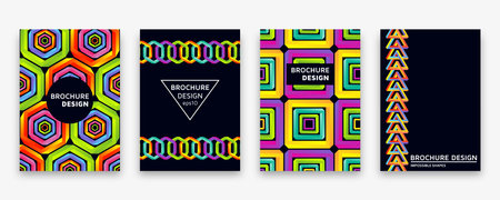 Neon gradients trendy backgrounds with impossible shapes. Template set for banners, cards, flyers or...