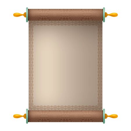 Scroll with beautiful ornament and text place. Vector illustration.のイラスト素材