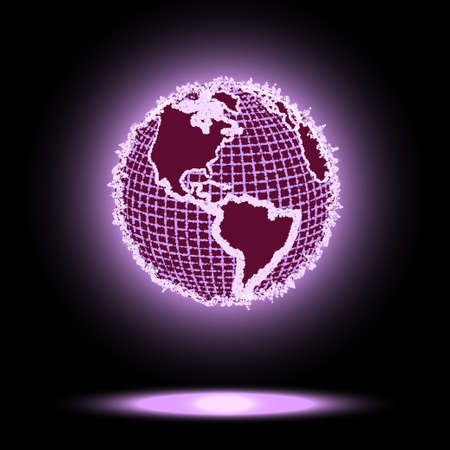 Worldwide connection abstract vector globe.Futuristic globalization interface, a sense of science and technology abstract graphics.のイラスト素材