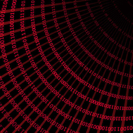 Twisting tunnel of digital binary computer code. vector illustrationのイラスト素材