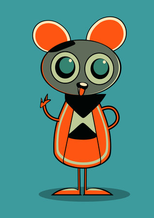 Cute funny and scary cartoon monster. Vector illustrationのイラスト素材