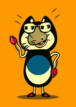 Cute funny and scary cartoon monster. Vector illustrationのイラスト素材